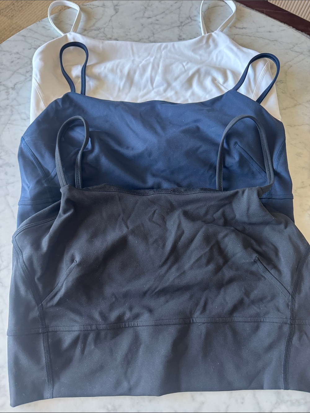 lululemon Wunder Train Crop Tanks - White, Navy, Black